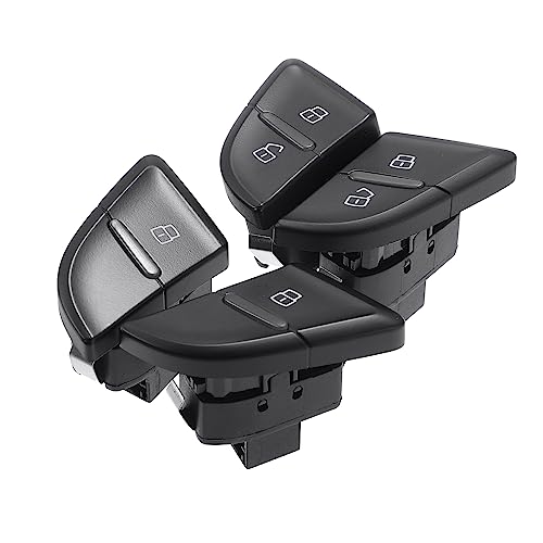 X AUTOHAUX 1 Set Central Door Lock Switch Button Cover Front Rear Left Right NO.8KD962107AV10 for Audi A4 S4 B8 2008 2009 2010 2011 2012 2013 2014 2015 2016 Black