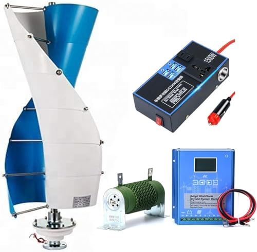 CHRISK 3KW Wind Turbine Generator Kit Vertical Axis Wind Turbine Generator with Controller Home Three Phase Generator Maglev Breeze Start,48v