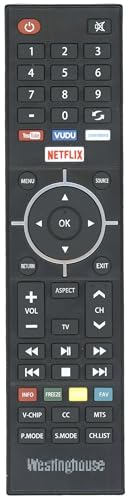 Dan's Originals OEM Remote Control Replacement Compatible with Westinghouse TV WE55UB4417 WE50UB4417 WD40FB2530 WE43UJ4118 WE65HN4108 WE55UDT108 UB4417REM WD32HBR105
