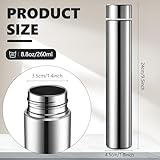 Vesici Slim Water Bottle 8.8 oz Small Stainless Steel Purse Compact Insulated Water Bottles Camping Travel Backpack Pocket Flask for Car Cold Coffee Tea(Silver,4 Pack)