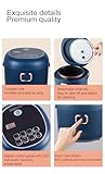 AMIEROUS 12V/24V Mini Rice Cooker, 2L Portable Travel Rice Cooker For Car/Truck, Small Rice Cooker with Steam Tray, Cooking Heating and Keeping Warm Function(Blue)