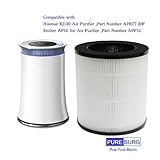 PUREBURG Replacement True HEPA Filters Compatible with Hisense KJ120 & Enther AP1C Air Purifier,2-Pack H13 Activated Carbon 3-Stage Filtration Air Clean Dust VOCs