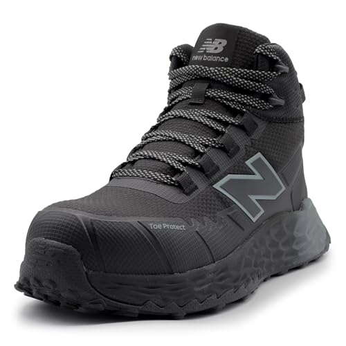 New Balance Fresh Foam Cremorne Composite Toe Safety Shoes for Men - Non Slip, Electrical Hazard - Black/Grey, Mid