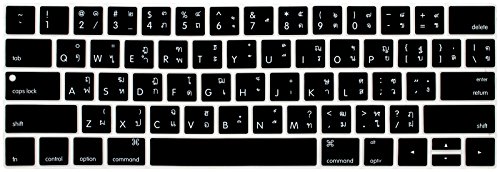 WYGCH Thai Language Keyboard Cover Skin for MacBook Pro 13 15 inch 2019 2018 2017 and 2016 with Touch Bar and Touch ID Model: A2159 A1989 A1706/A1990 A1707, USA Version