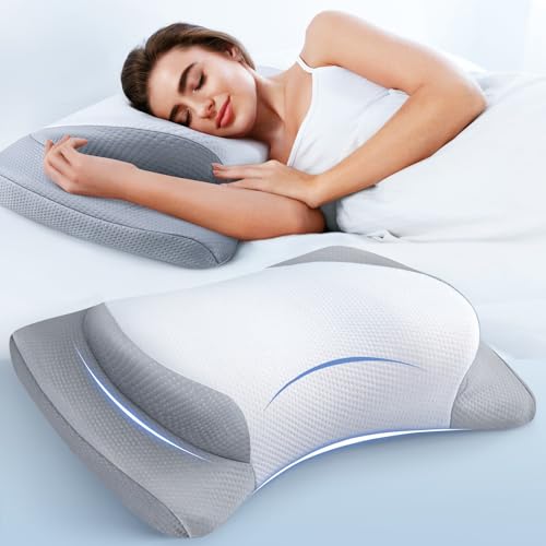 Elevate Sleeping Cervical Neck Pillow for Pain Relief, Healthy Spine Restore Memory Foam Pillows Fit Shoulder Perfectly, Adjustable & Ergonomic Side Sleeper Pillow for Side Back Stomach Sleeper