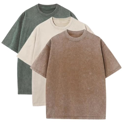 3 Pack Oversized T Shirts for Women Casual Vintage Baggy Boxy Short Sleeve Cotton Tee Shirts Loose Fitting Tops