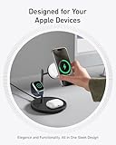 Anker MagSafe-Compatible iPhone 16 Wireless Charging Stand, MagGo 3 in 1 Wireless Charging Station, Qi2 Certified 15W Wireless Charger, Desk Accessory, for iPhone 16/15/14/13/12, Apple Watch, AirPods