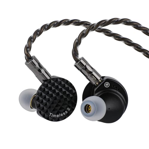 Linsoul 7Hz Timeless II in Ear Monitor, Upgraded 14.5mm Planar Magnetic Driver IEM, Wired Earbuds, with Tunable Nozzle and 7N OCC IEM Cable for Musician Audiophile (Timeless II)