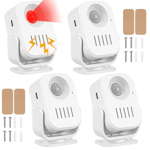 Relaxweex 4 Pcs PIR Infrared Motion Sensor Replaceable Voice PIR Motion Sensor Sound Player Welcome Doorbell Speaker Motion Sensor Alarm Multiple Recorded Sounds Player for Shop Store Home