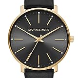 Michael Kors Pyper Three-Hand Black Leather Women's Watch (Model: MK2747)