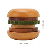 Tissting 6 Pcs Hamburger Coaster Set with Magnet, 3.3 x 3.54 Inch Burger Shape Synthetic Wood Heat Insulation Drink Coasters Tabletop Protection for Kitchen Decoration