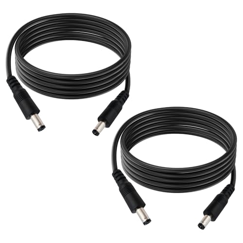 IMIYORE DC5.5x2.1mm 12V Male to Male Cable 18AWG Male to Male Extension Cable 12V Emergency Power 5521 Connector(9.8ft-2pcs)