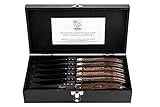 Laguiole Style de Vie steak knives Luxury Line, set of 6, wenge wood, black