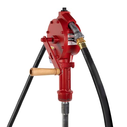 Fill-Rite FR112 Fuel Transfer Rotary Hand Pump w/Discharge Hose, Straight Spout, Vacuum Breaker, & Suction Pipe