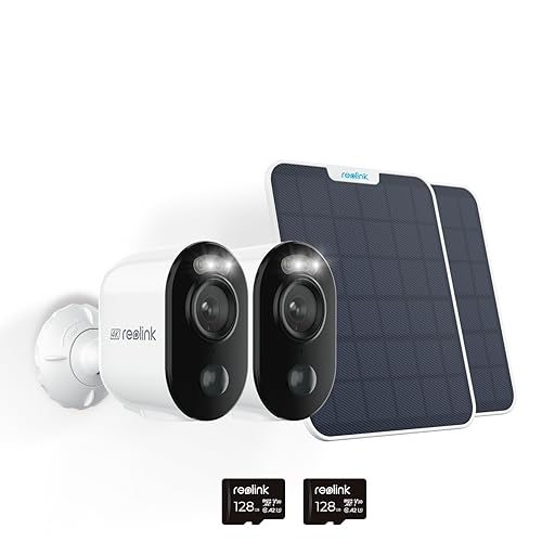 REOLINK Argus 3 Ultra with Solar Panel 2 Pack Bundle - 4K Solar Security Camera Wireless Outdoor, Standalone, 8MP Color Night Vision, 2.4/5 GHz WiFi, Includes SD Card (128GB), Smart Detection