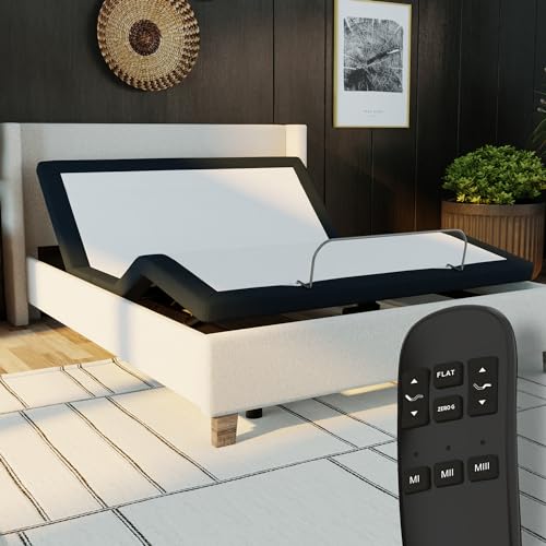 Blissful Nights King e3 Adjustable Bed Base Frame with Head and Foot Incline, Wireless Remote Control, Easy Assembly, and 10 Year Warranty