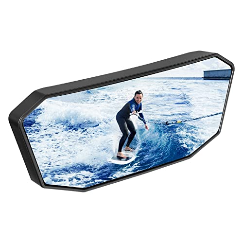 KEMIMOTO Marine Boat Mirror Upgraded Size 10.5 in x 4 in, Universal Boat Rear View Mirror for Ski, Pontoon Boats Water Skiing Sport Wakeboarding Surfing