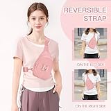 Viverte Gifts for Teen Girls 9 10 11 12 13 14 15 16 Year Old Girls Birthday Gifts for Best Friends Personalized Gifts for Women Preppy Stuff Small Initial Sling Bag (Light Pink-M)