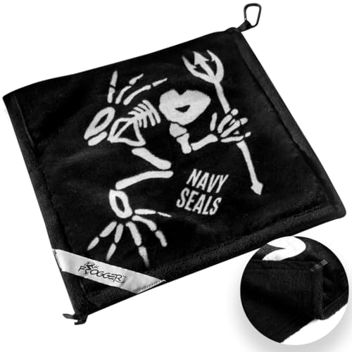 Frogger Amphibian Golf Towel with Wet and Dry Technology - Golf Bag Accessory for Men and Women with Carabiner Clip