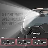 YESWELDER Auto Darkening Welding Goggles with Mask, LED Lighting & TYPE-C Charging, True Color 4 Arc Sensor Welding Glasses Welder Mask Welding Helmet for TIG MIG ARC Plasma Cut