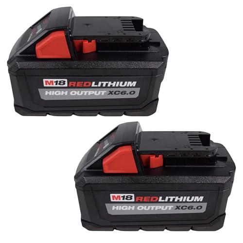 MilwaukeeTool 48-11-1862 M18 Lithium-Ion High Output 6.0Ah Battery Pack (2-Pack)