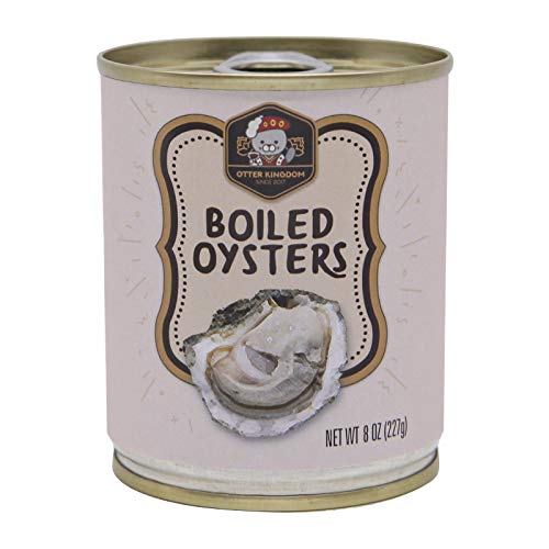 Otter Kingdom Premium Whole Boiled Oysters(EZO), 8-Ounce Cans (Pack of 12)