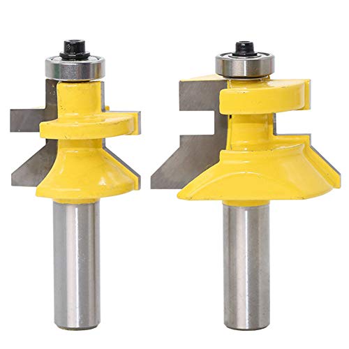 Profession Tongue and Groove V-Notch 1/2" Shank Router Bit Set 45 Degree Woodworking Milling Cutter