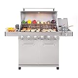 Monument Grills 77352 6-Burner Stainless Steel Cabinet Style Propane Gas Grill with Smoke Box(2 Items)