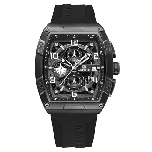 NAVIFORCE Men Quartz Watch Auto Date Week Business Dress Analog Wrist Watches