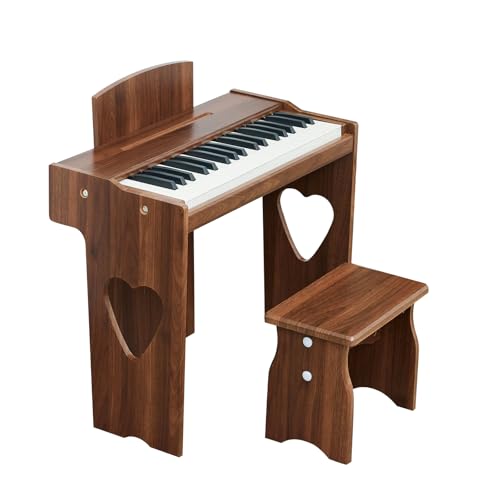 Kids Piano Keyboard, 37 Keys Digital Piano for Children, Toddler Music Educational Instrument Toy Wood Piano for 2+ Girls and Boys
