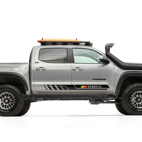 2X Side Door Stripes Decal Sticker Sport Edition 4X4 Compatible with Toyota Tacoma 2004 - Present (#02) (Matte Black)