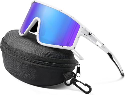 Kegrimi Sports Baseball Cycling Sunglasses for Men: Polarized Sunglasses for Women Youth UV400 Protection Running(Iceblue,150mm)