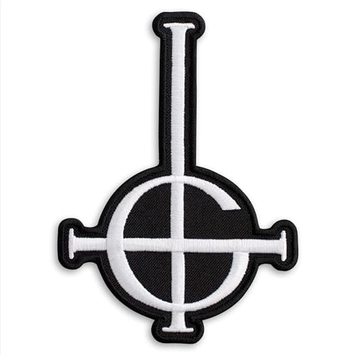 Ghost BC Grucifix Cross Symbol Heavy Metal Doom Hard Rock Band Embroidered Patch Iron On (3.5" x 4.9", White)