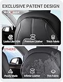 BASENOR 2025 Upgraded Tesla Model 3/Y/S/X Leather Seat Back Kick Protector, Backseat Mats for Kids - Extra Organizer Pocket, Waterproof Scratchproof Resistant Protection Black (Set of 2)