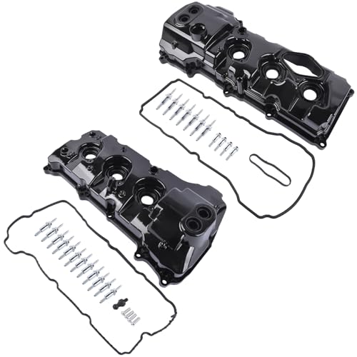 Left & Right Aluminum Engine Valve Covers w/Gasket Replacement for Ford F-150 3.5L V6 2013-2016 Expedition Transit-150 250 350 Replace# DL3Z6582C DL3Z-6582-C BL3Z6582H BL3Z-6582-H Vahaha