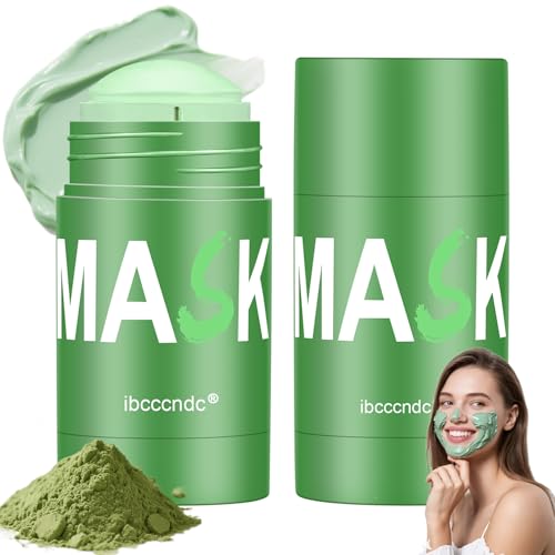 Green Tea Deep Cleanse Mask, Blackhead Remover with Green Tea Extract, Deep Cleanse Mask Stick for Face Deep Pore Cleansing, Oil Control, Moisturizing, and Shrink Blackheads for Men and Women, 2PCS