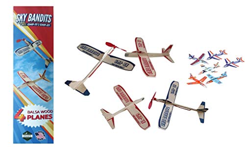 Balsa Wood and Styrofoam Airplane Toys Set | Wooden Airplane Kits | 2 Rubberband Powered Propellor Planes, 2 Balsa Wood Glider Planes, and 6 Foam Model Toy Airplane Kits | Classic Toys for Children