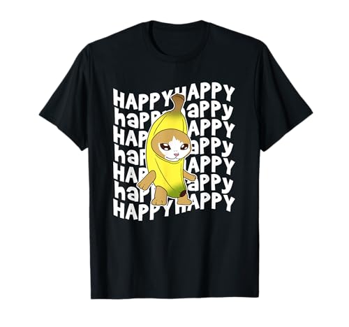 Happy Banana Cat Meme Bananacat Happy Kitty Cat Lovers Meme T-Shirt