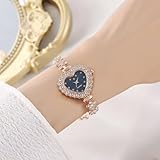 Dacdyi 5Pcs Fashionable Diamond Heart Shaped Women Watch Bracelet Wholesale Watches Flower Analog Quartz Wristwatches