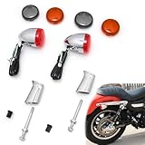 Bullet Turn Signal Rear Indicator Lamps Brake running Lights bulb For Harley Sportster XL883 XL1200 1992-up Chrome metal Motorcycle