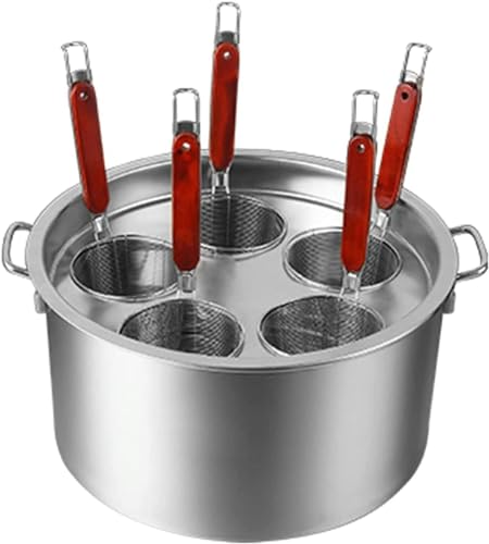 Commercial Noodle Boiler Cooking Pots,Noodle Boiler, Stainless Steel Pasta Cooker Stock Pot, Commercial with Insert Strainer for Home Kitchen Restaurant Cookware Pasta Cooker ()