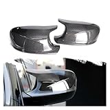 Carbon Fiber Car Rear View Door Wing Side Mirror Cover Caps Shell Case Compatible For BMW X3 F25 X1 E84 Pre LCI 2010 2011 2012 2013(1 pair Carbon look)