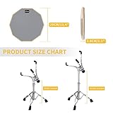 Donner Snare Drum Stand Set with Drum Practice Pad, 12'' Double-sided Silent Drum Pad set, Drumsticks, Backpack Adjustable Stand Fits 10''-14'' Dia Drums