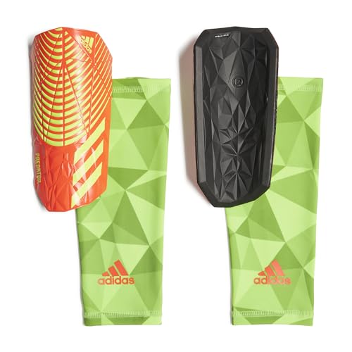 Unisex-Adult Competition Predator Shin Guard Solar Red/Team Solar Green/Team Solar Green Large