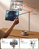 DIMONCOAT [Height-Adjustable & 360° Rotation Tablet Floor Stand Stable Base, Aluminum Alloy iPad Stand Floor Holder for iPad Mini Air Pro 12.9/9.7, Monitor, Kindle, iPhone 16, Cell Phones (4.7"-15.6")