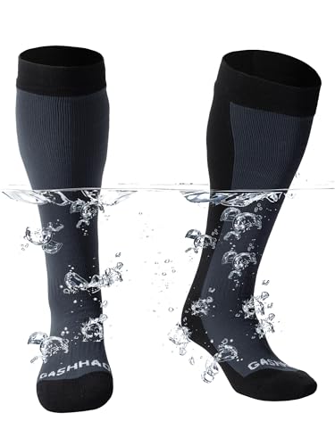 Gash Hao Waterproof Socks Hiking Gear Wading All-Weather Outdoor Sports Fishing Skiing Kayaking Camping Mens And Women（GRAY-XL）