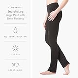 Fishers Finery Women's Ecofabric Straight Leg Yoga Pant with Pockets - New Fabric (Black, S)