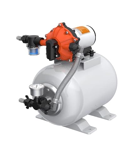 SEAFLO Marine Water Pump, 24V DC, 60 PSI, 5.5 GPM, 2 Gallon Accumulator Tank System