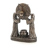 Veronese Design 7 1/4" Sigil of Baphomet Occult Altar Backflow Incense Burner Resin Sculpture Bronze Finish