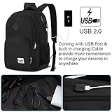 YAMTION Backpack for Men and Women,School Backpack for Teenager,15.6 inch Laptop Bookbag with USB Charging port for Business Work College Travel Trip